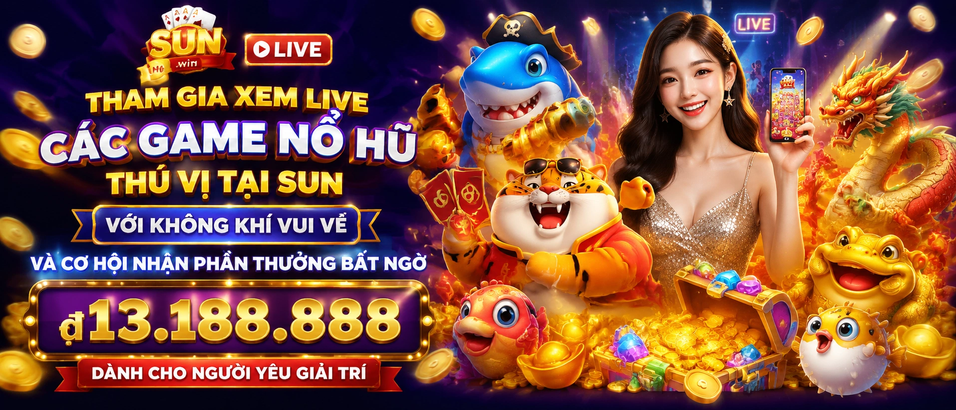 Màn hình chọn slot game và nhóm jackpot